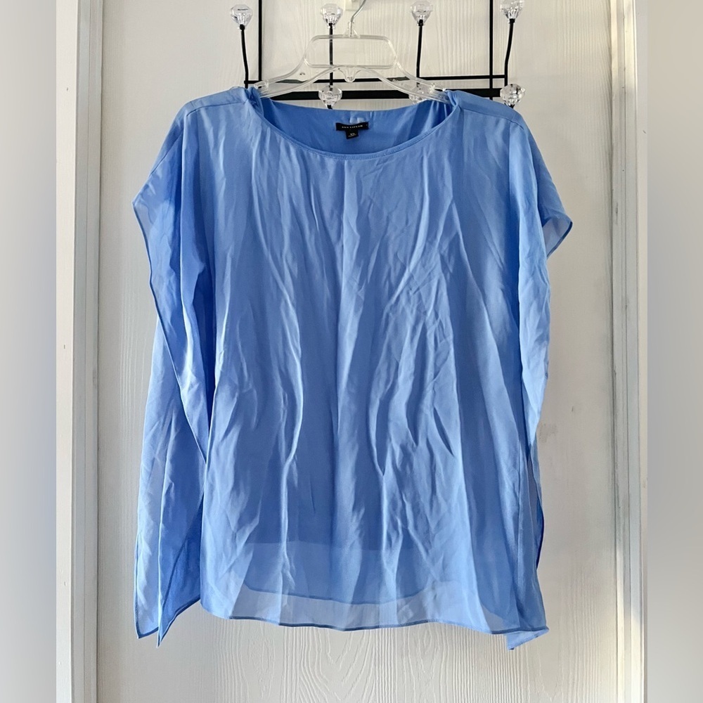 Ann Taylor Light Blue Sheer Blouse